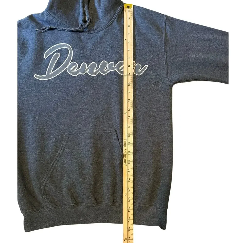Denver Colorado State Flag University Hoodie Sweatshirt Gray Unisex Size S - Picture 7 of 8